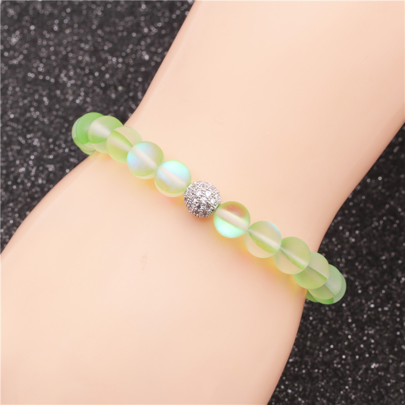 Hot Selling Moonstone Diamond Ball Bracelet Beaded Diy Bracelets Wholesale Nihaojewelry display picture 4