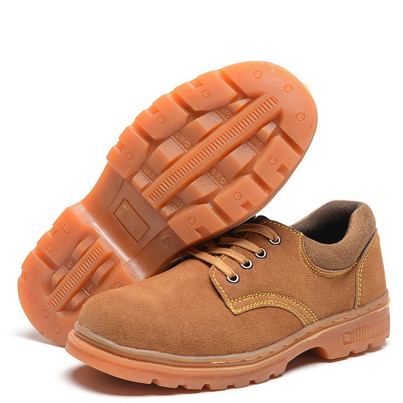 厂家直销劳保鞋防砸防刺穿反绒牛皮耐磨防滑牛筋底工作安全防护鞋