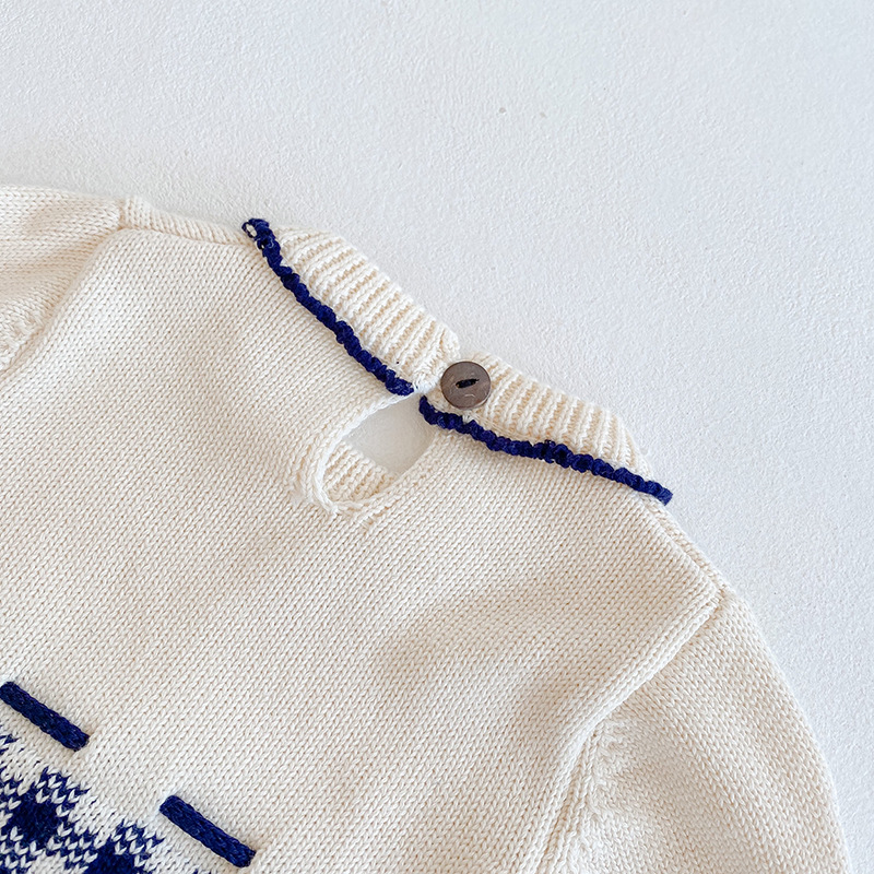 Instagram Primavera e Autunno Abbigliamento Bambina Neonata Tuta in Maglia a Quadri Borsa Farewell Sweetheart Triangolo_voghion.com