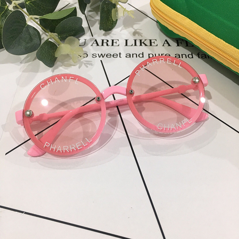 Alphabet Children's Sunglasses 2020 New Style Glasses Fashionable Round Frame Baby Boy Girl Cool Shit Sunglasses