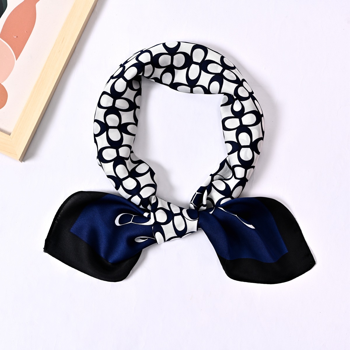 60g Weight Silk Scarf Classification Silk, Satin Material Summer, Spring&Summer Season Women's, Unisex Gender Silk Scarf Handkerchief Hazelnut Flower Design Multifunctional Small Square Scarf Wristband Unisex 3