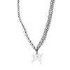 Brand retro pendant, trend accessory hip-hop style from pearl, necklace stainless steel, internet celebrity