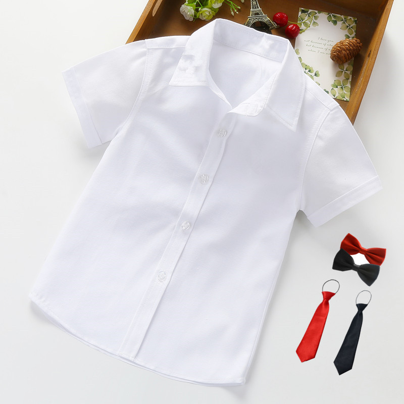 儿童短袖白衬衫 男童白衬衫短袖 厂家直销支持代发 女童衬衫夏