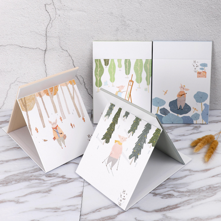 紙質折疊網紅鏡 防摔禮品化妝鏡子 包包寶包卡通圖案系列鏡子批發