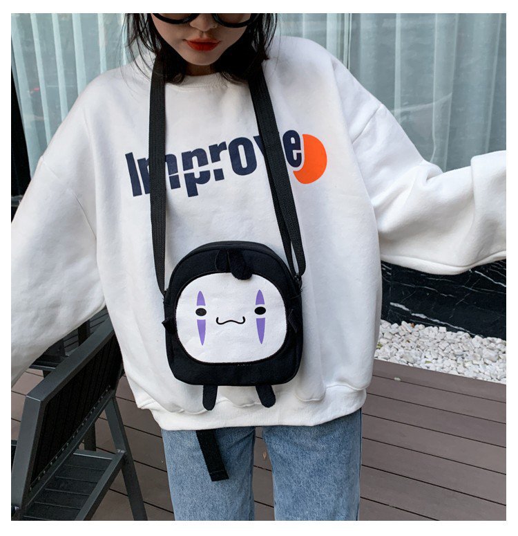 162g Weight Canvas Lining Material Zipper Closure Type Single Shoulder Strap Strap Type Crossbody Bag Bags Type Casual, Shopping Occasion Canvas Material Cartoon Pattern All Seasons Season Women's Gender Cute Style Medium Size Women's Medium Canvas Cartoon Cute Zipper Crossbody Bag 28