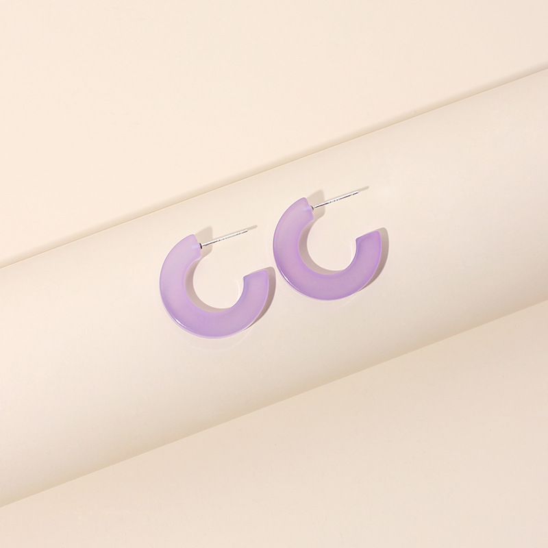 Fashion Candy Color  Korean Fashion New Niche Simple C-shaped Earrings display picture 11