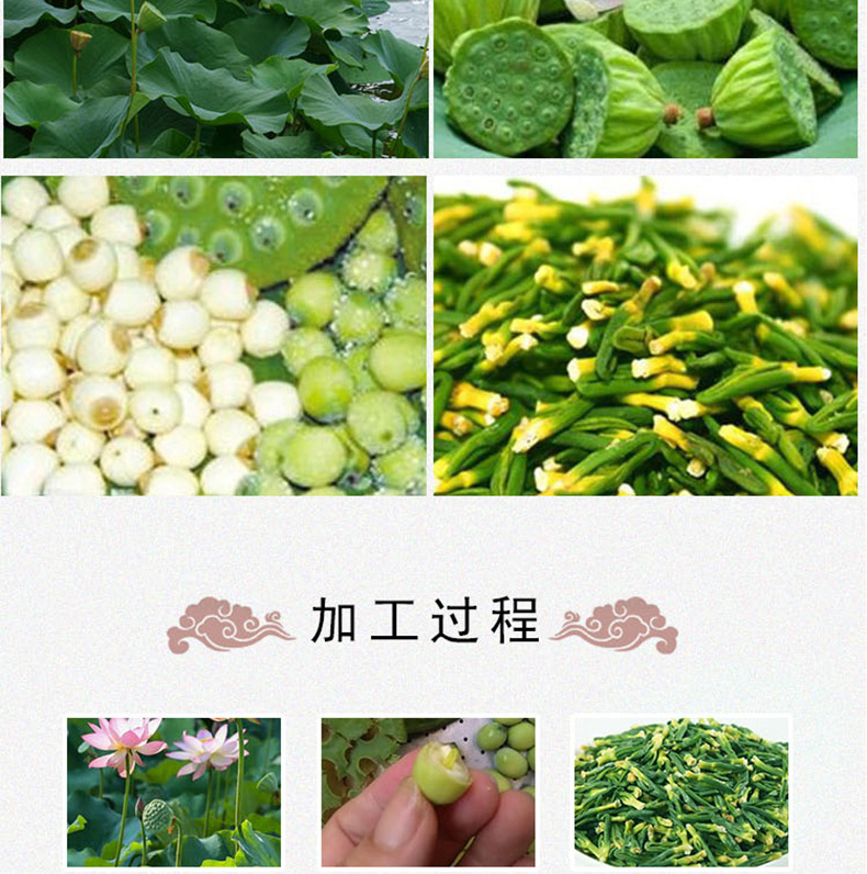 Lotus Plumule Lian Zi Xin Dried Herbal Tea 500g Bulk Dried Lotus Seed Heart from Hubei specifications