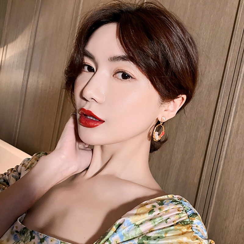 Hollow Hoop Earrings New Trendy Colorful 925 Silver Needle Earrings Korean Fashion Earrings Wholesale Nihaojewelry display picture 8