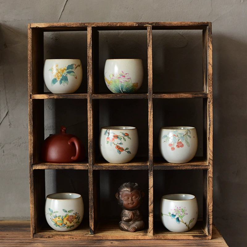 Чашка чая мастера в синезападной технике Ru Kiln, чашка мастера, кинг-фау чай, керамическая кружка чая, большой персональная чашка, единичная чашка