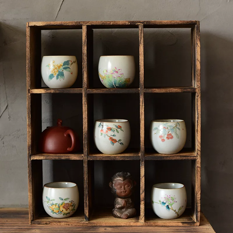 Чашка чая мастера в синезападной технике Ru Kiln, чашка мастера, кинг-фау чай, керамическая кружка чая, большой персональная чашка, единичная чашка