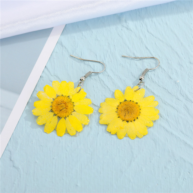 Boucles D&#39;oreilles Fleurs Séchées De Corée display picture 4