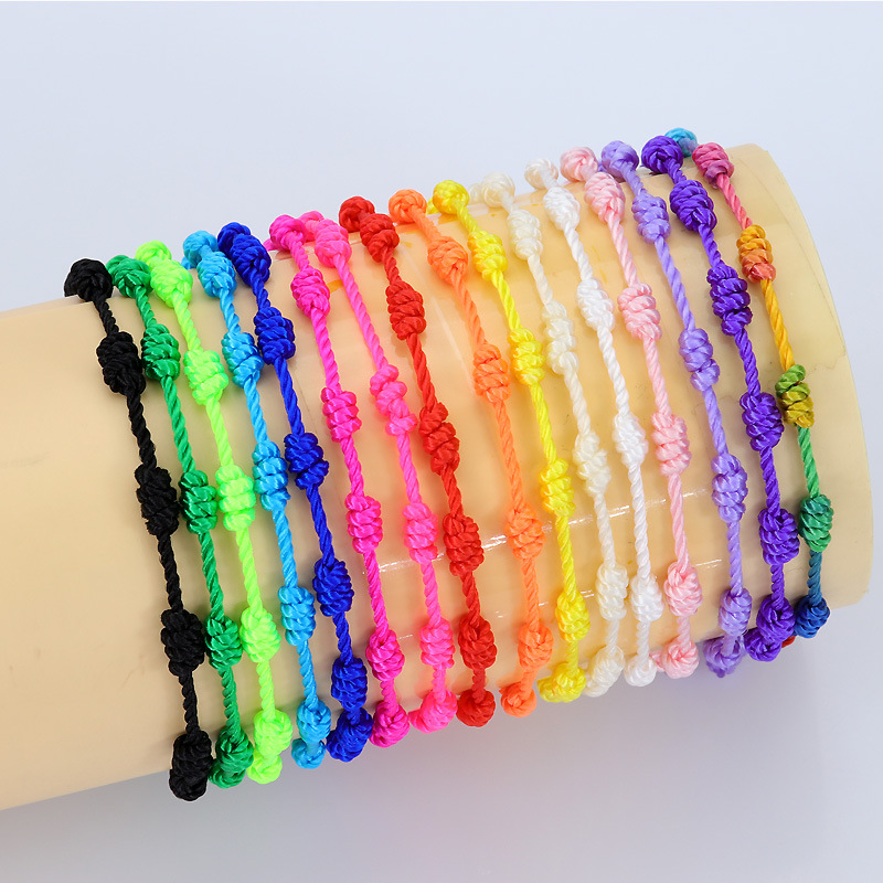 Simple Style Solid Color Silk Thread Braid Unisex Bracelets display picture 2