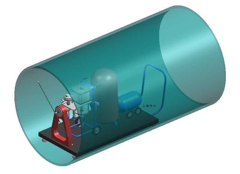 供应管道内壁喷枪 自行走装置（器）