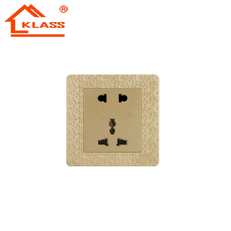 也门外销出口厂家批发86金色马赛克变态点插座多五孔插座