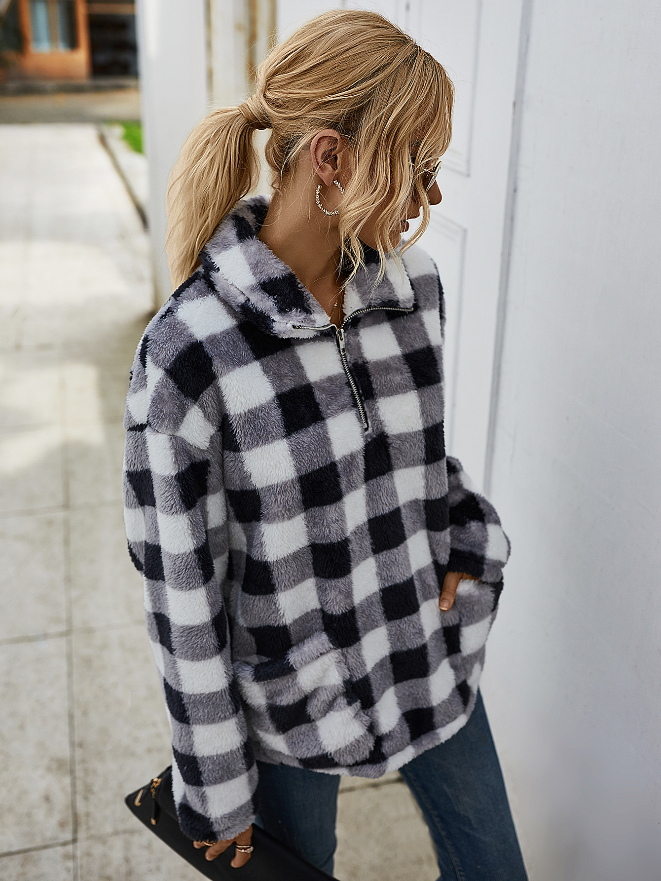 winter new checkered thickened jacket NSDY8196