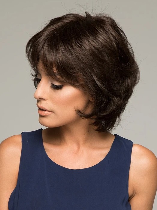 2020 nueva peluca transfronteriza europea y americana de cabello corto micro rizado   El cabello humano