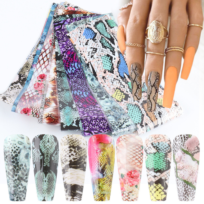 Cross-border Hot nail Art Stickers ins Retro European and American Abstract Snake Elements Star Stickers Thermal Transfer Stickers nail