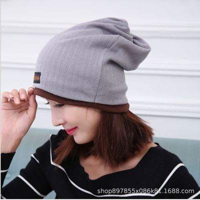 定制韩版时尚秋冬羊毛拼接月子帽产妇帽加厚保暖防风堆堆帽批发|ms