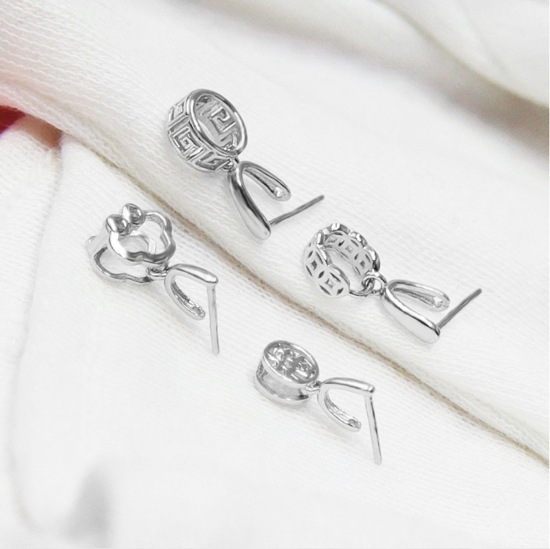 Plating Design 1 Piece 925 Sterling Silver Geometric Jewelry Buckle Jewelry Accessories