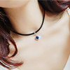 Fashionable black acrylic necklace, accessory, European style, four-leaf clover, wholesale