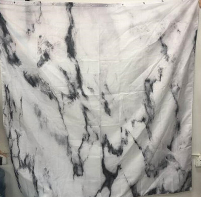 速卖通跨境电商热销大理石浴帘加厚金属扣眼卫生间隔断一件代发