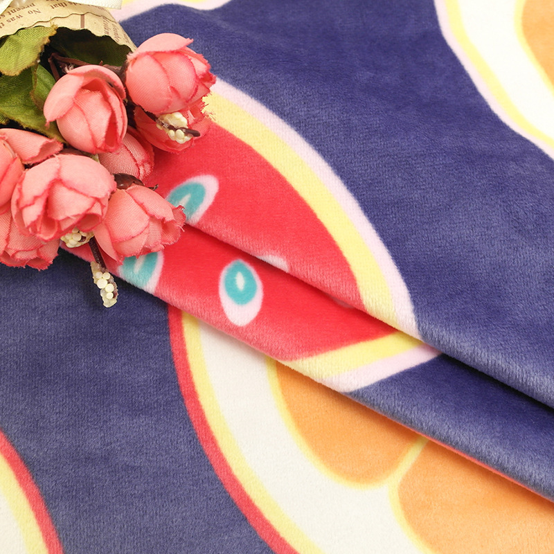 厂家直供 优质水晶超柔印花面料床上用品沙发布料多色可选