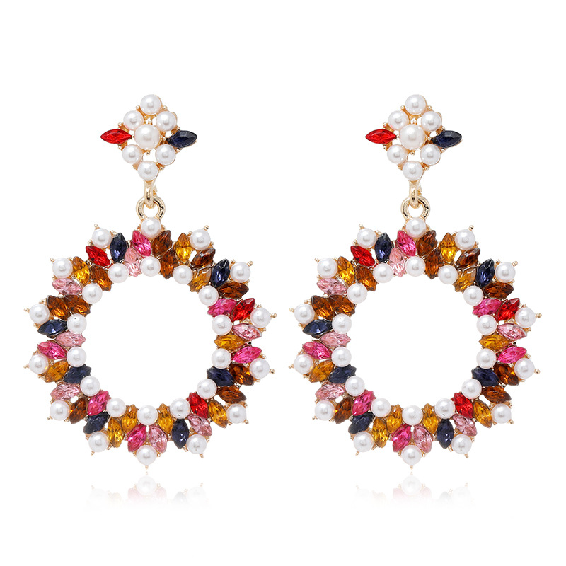 Diamond Flower Bohemian Earrings display picture 3