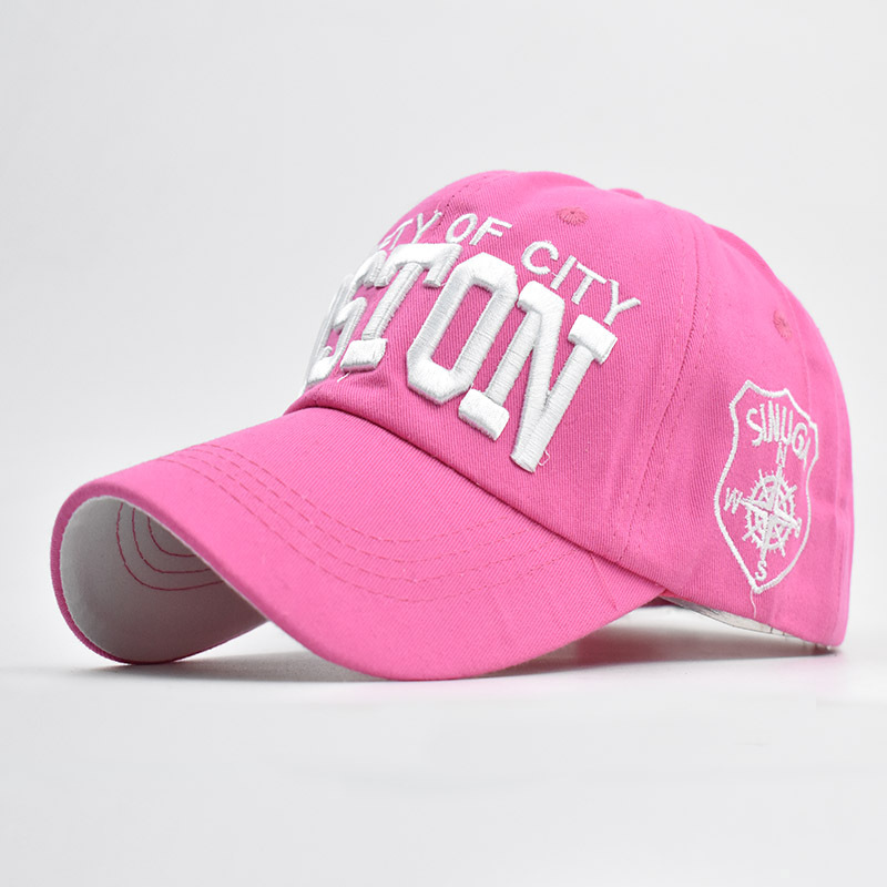 Nuevo sombrero transfronterizo gorra de béisbol Boston bordado de letras grandes gorra de pico 3D clásico gorra de bordado tridimensional