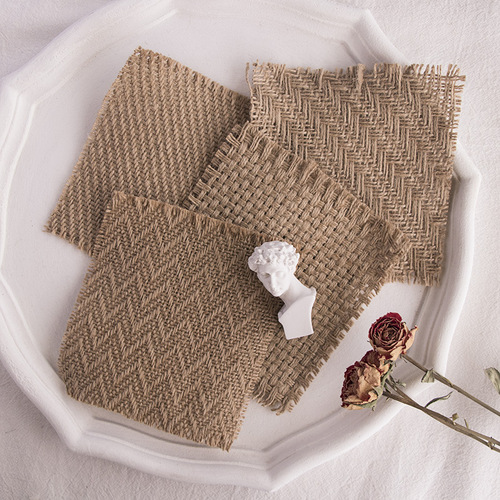 ins jute burlap retro mat photography photography ornament props background korean style aromatherapy candle coaster