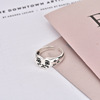 Black fashionable ring, retro accessory, simple and elegant design