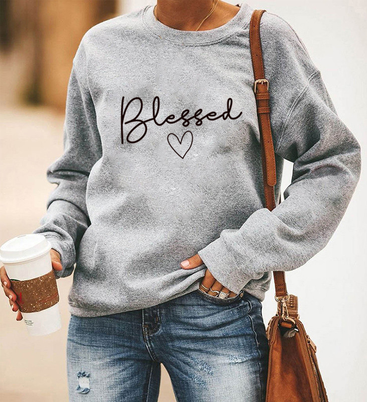 Women's Hoodies Long Sleeve Printing Casual Letter Heart Shape display picture 7