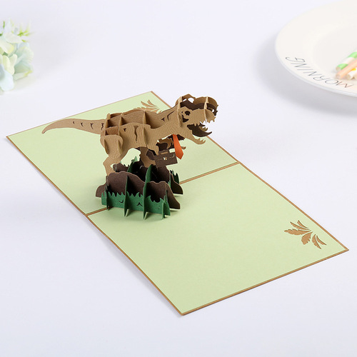 Children's Day Greeting Card, Dinosaur 3D Greeting Card, Creative Handmade Gift, 3D Card Wholesale