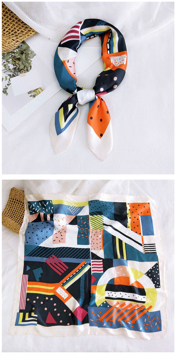50g Weight Silk Scarf Classification Casual Occasion Satin Material Printing Pattern Spring&Summer, Autumn Season Women's Gender Simple Style Style Women's Simple Style Printing Satin Silk Scarf 1