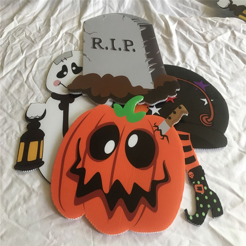 低价定做户外万圣节庭院插排 塑料瓦楞中空板庭院万圣节插排