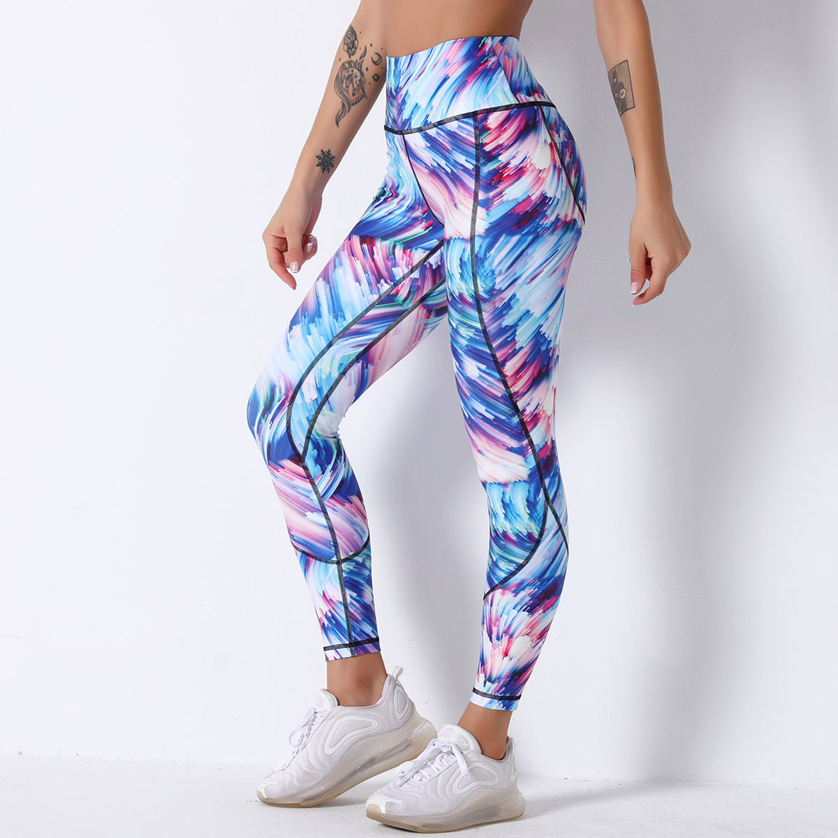 Breathable quick-drying printed high waist tight elastic yoga pants  NSNS11062