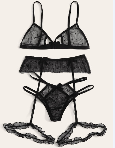 women s mesh bra panties garter three-piece lingerie suit nihaostyles clothing wholesale NSFQQ77753