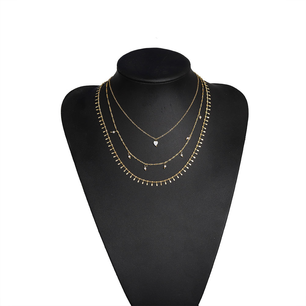 New  Hot Sale  Fashion Multilayer Alloy Pendant Clavicle Chain Evening Dress Accessories Necklace Nihaojewelry Wholesale display picture 6