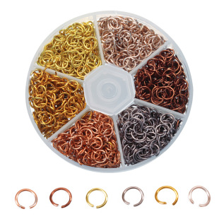 Aluminum open ring boxed manual DIY jump ring connecting ring boxed multicolor single ring combination
