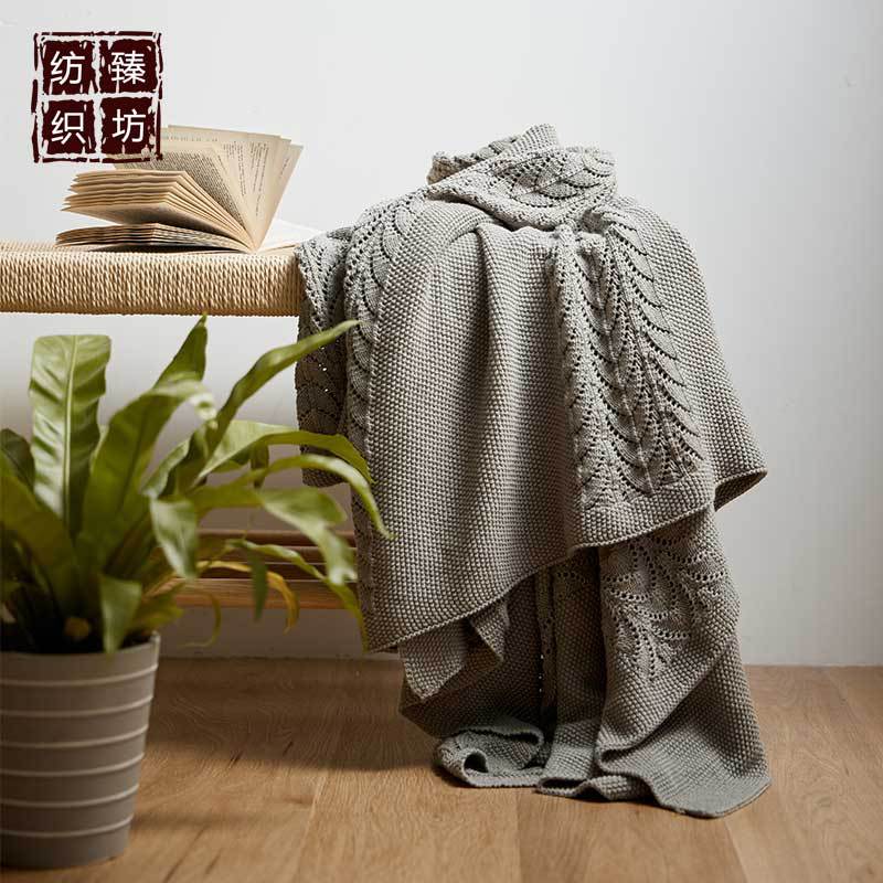 全棉镂空针织毛线毯 办公午休空调沙发盖毯 厂家直销 拍照道具