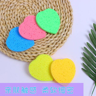 wholesale Exquisite Wood pulp, cotton heart-shaped Wash flapping Skin-friendly Cleansing flutter cosmetology Cleansing Cotton Surface flutter Bath Clean cotton