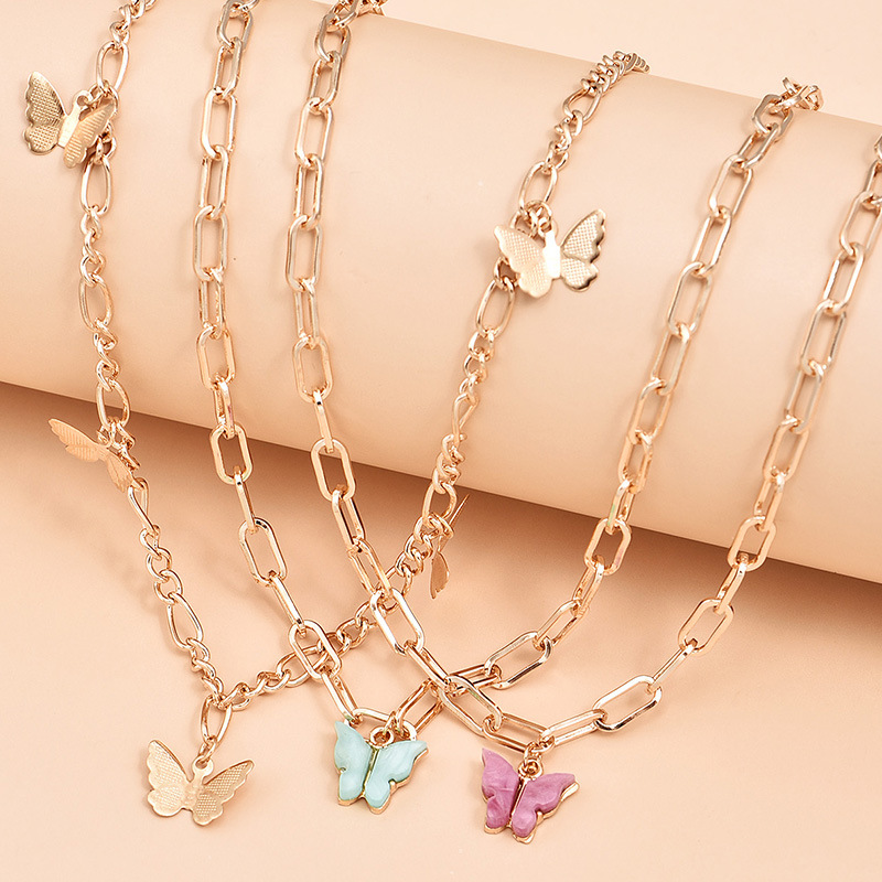 Fashion Simple  Butterfly Pendant Multi-layer Women's Necklace display picture 1