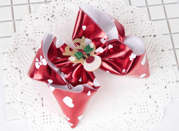 Christmas  Children's Color Flash Big Bow Hairpin display picture 5