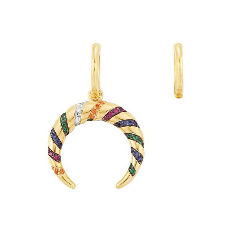 Fashion Asymmetric Colorful Striped Earrings display picture 4