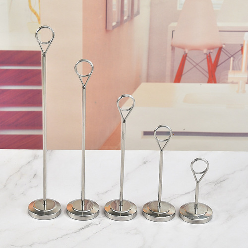 Hotel Restaurant Solid Stainless Steel Menu Stand Self-Service Menu Card Holder Table Number Plate