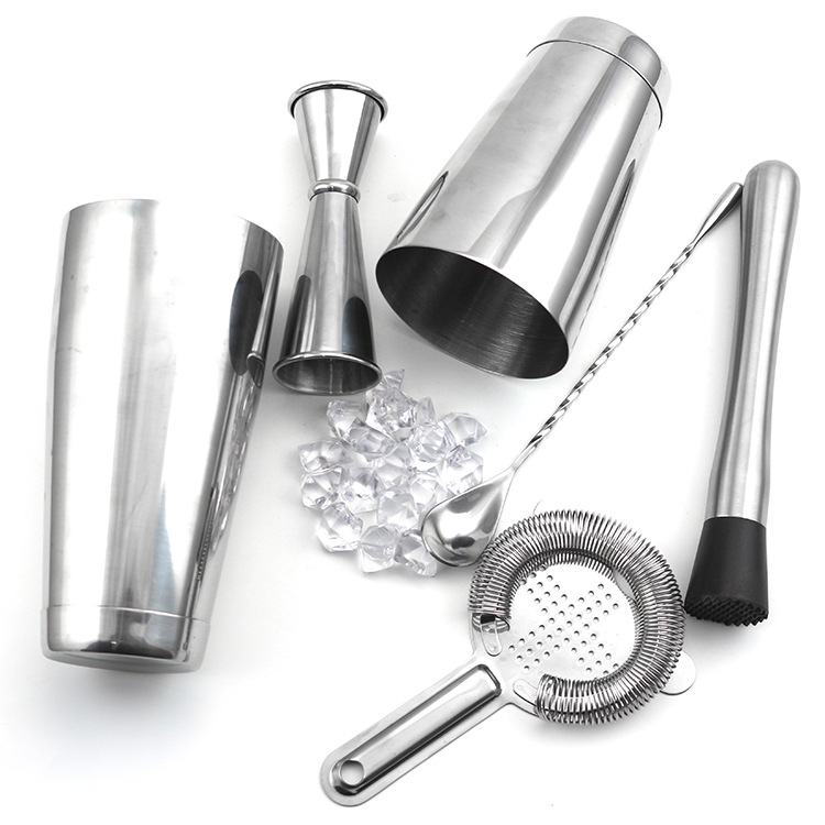 酒吧酒术调酒不锈钢304材料6件套原色多种颜色厂家优惠 调酒套装