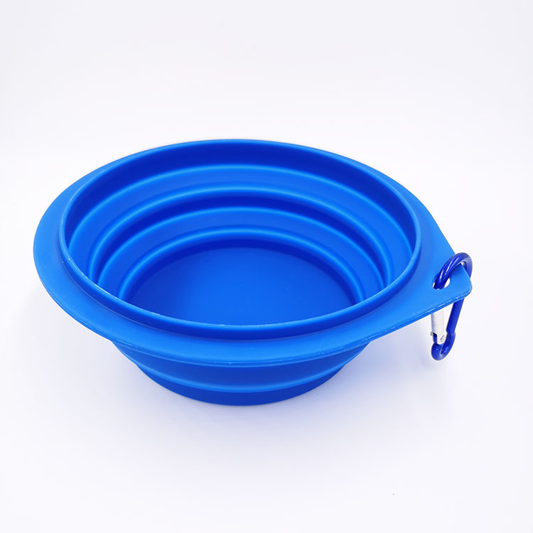 Portátil plegable perro tazón silicona Pet Bowl gato tazón beber tazón al aire libre viajes colgando tazón de comida fábrica al por mayor
