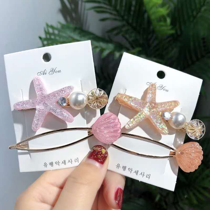 Cute Sweet Women's Mouth Starfish Shell Plastic Hair Clip display picture 8