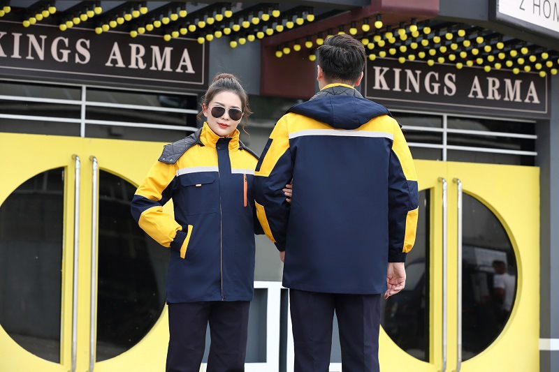 五代棉衣深兰拼黄