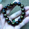 Black Agate Called Blessing Blessing Characters Ball Beads Six Characters Six Characters Mantra DIY Creative Bracelet Fozi beads