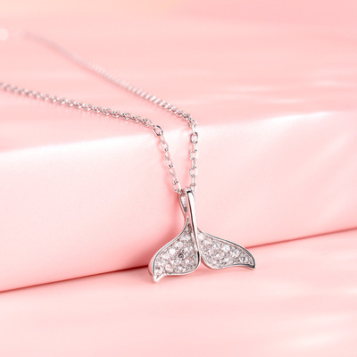 鱼尾项链女锁骨链S925纯银简约气质潮网红饰品吊坠工厂加工批发|ms